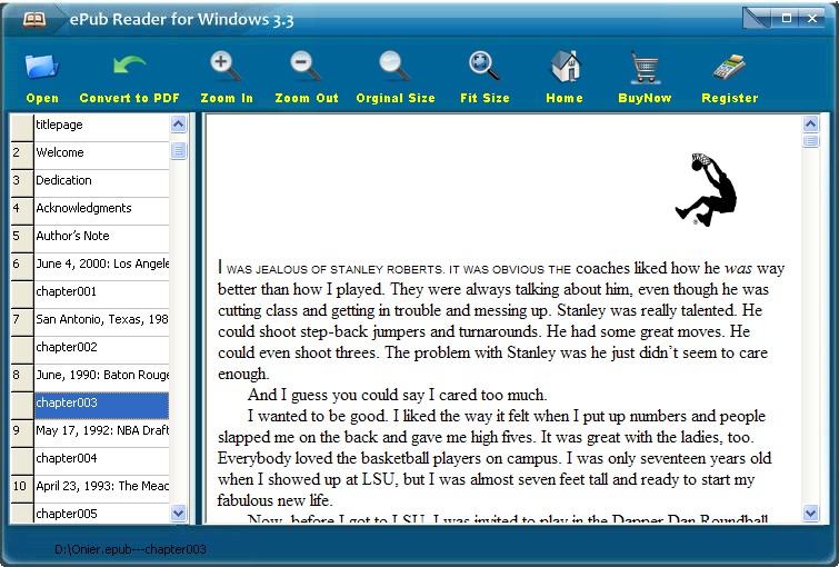 ePub Reader for Windows 5.2 software screenshot