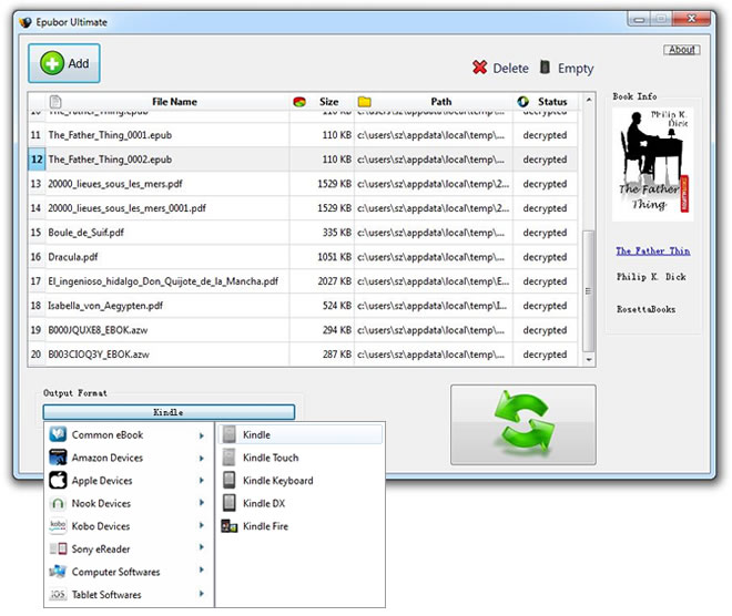 Epubor Ultimate 3.0.9.627 software screenshot
