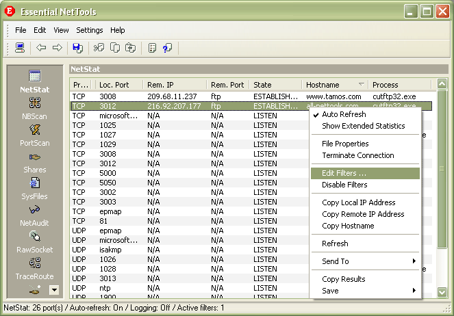 Essential NetTools 4.4.300 software screenshot