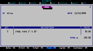 Estimate 1.0 software screenshot