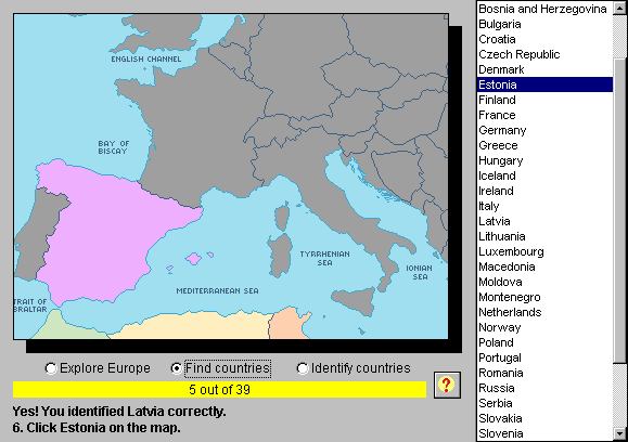 European Geography Tutor 1.7.0 software screenshot