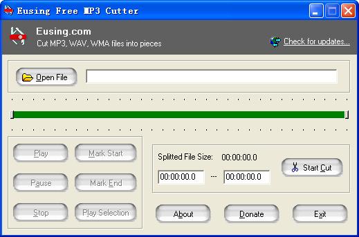 Eusing Free MP3 Cutter 2.1.20150410 software screenshot