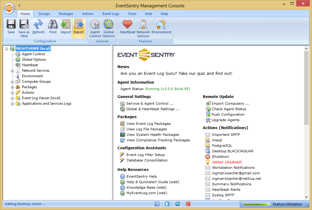 EventSentry Light 3.3.1.70 software screenshot