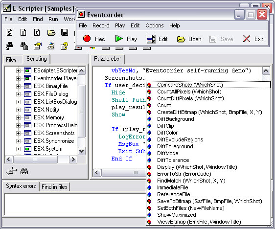 Eventcorder suite 2.0 software screenshot