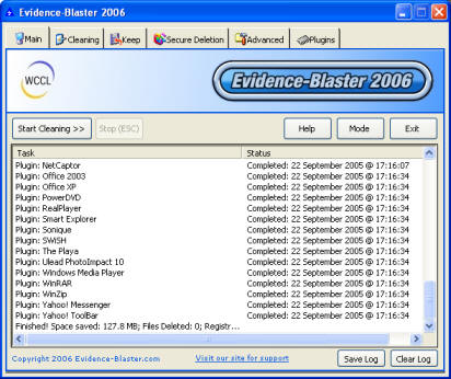 Evidence-Blaster 2010 software screenshot