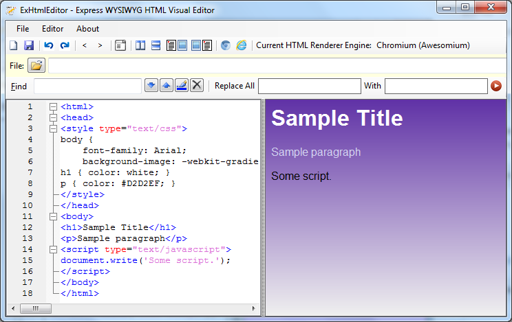 ExHtmlEditor 1.3 software screenshot