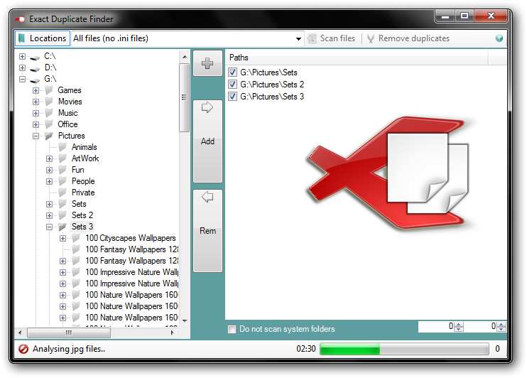 Exact Duplicate Finder 0.9.7.24 software screenshot