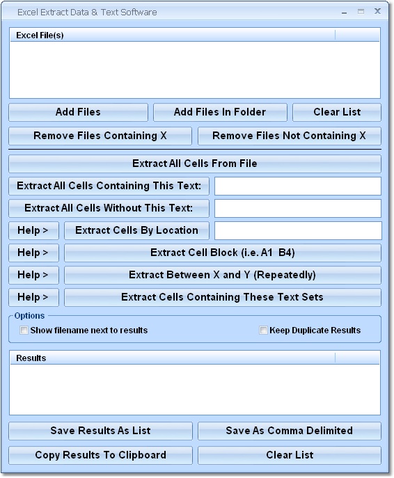 Excel Extract Data & Text Software 7.0 software screenshot