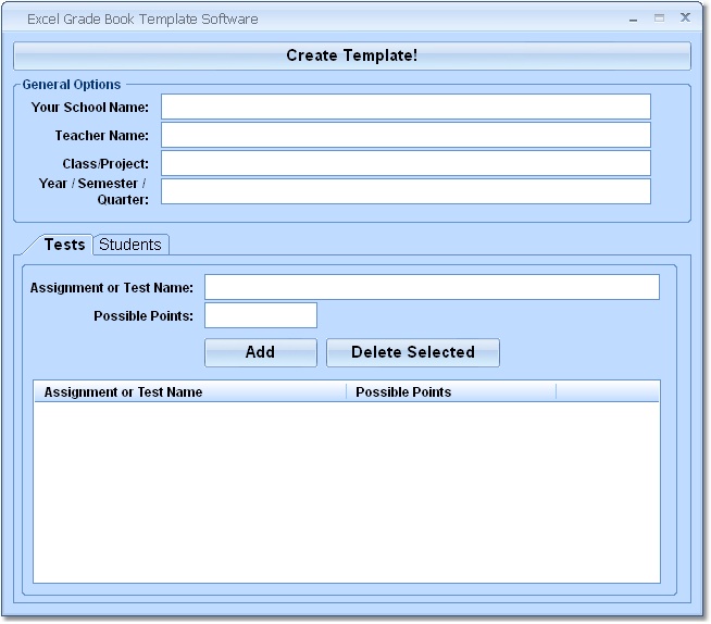 Excel Grade Book Template Software 7.0 software screenshot