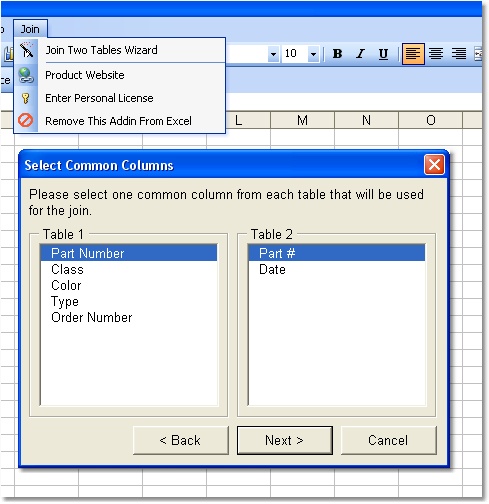 Excel Join (Merge, Match) Two Tables Software 7.0 software screenshot