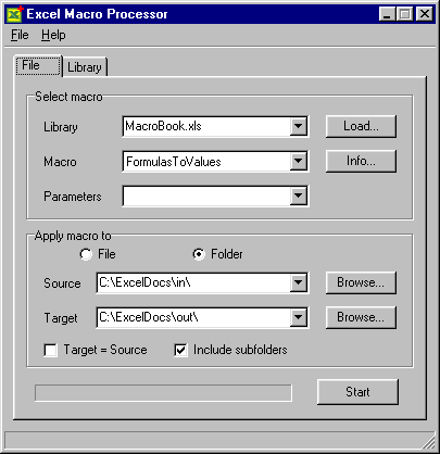 Excel Macro Processor 1.2 software screenshot