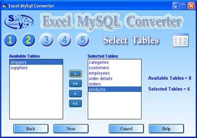 Excel-Mysql converter 3.0 software screenshot