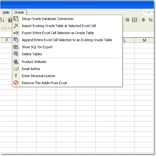 Excel Oracle Import, Export & Convert Software 7.0 software screenshot