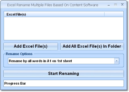 Excel Rename Multiple Files Based On Content Software 7.0 software screenshot
