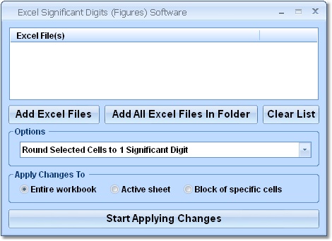 Excel Significant Digits (Figures) Software 7.0 software screenshot