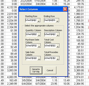 Excel2TXF - Excel Version 3.40 software screenshot