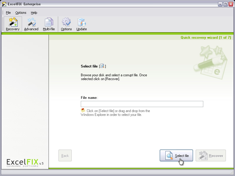 ExcelFIX 5.87 software screenshot
