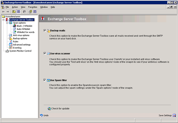 Exchange Server Toolbox 5.5.4.909 software screenshot