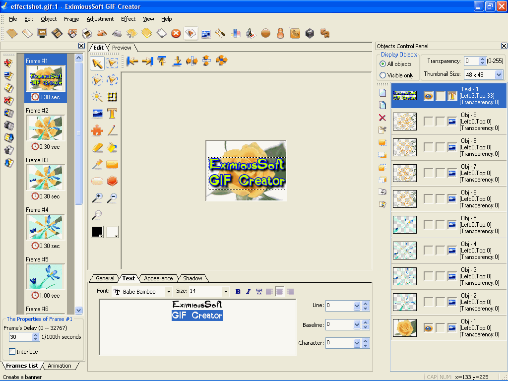 EximiousSoft GIF Creator 7.31 software screenshot