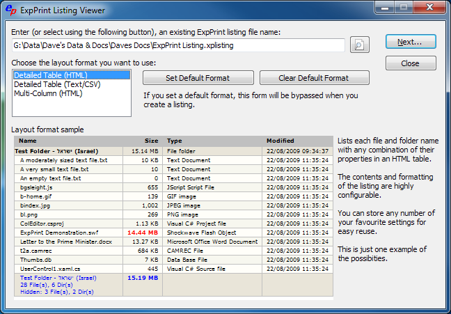 ExpPrint 6.2.1.0 software screenshot