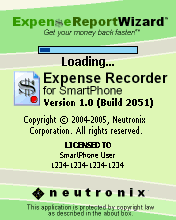 Expense Recorder for SmartPhone 1.3 software screenshot