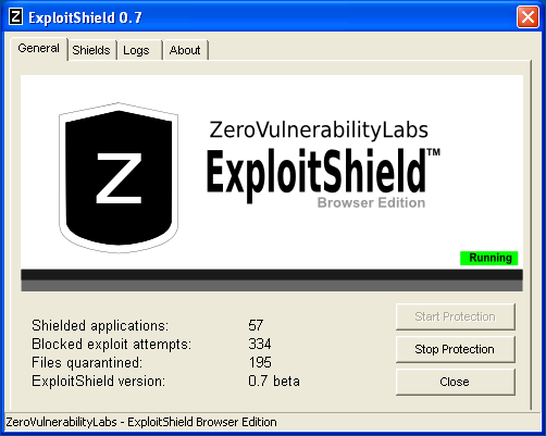 Malwarebytes Anti-Exploit 1.9.1.1261 software screenshot