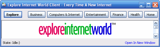 Explore Internet World Client 1.0 0 software screenshot