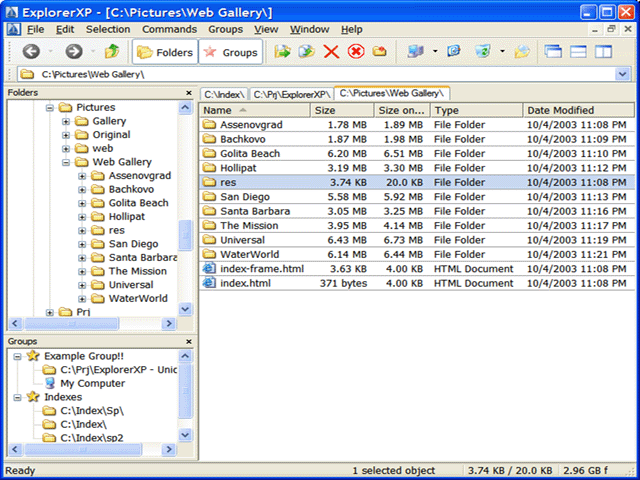 ExplorerXP 1.07 software screenshot