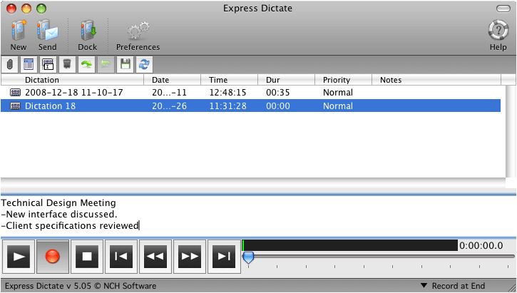 Express Dictate for Mac 5.40 software screenshot