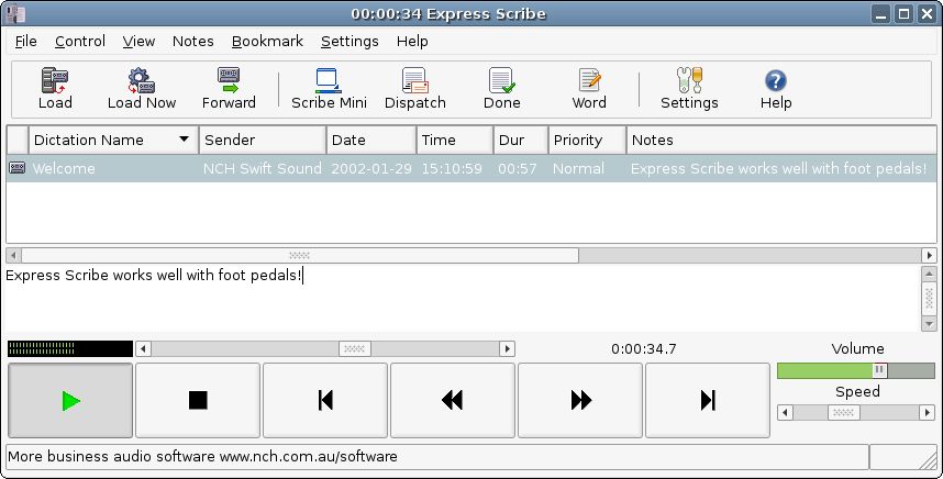 Express Scribe For Linux 4.14 software screenshot