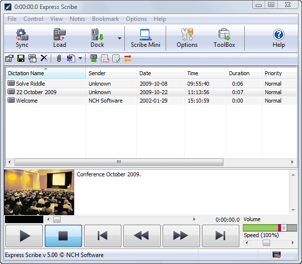 Express Scribe Transcription Player 5.40 software screenshot