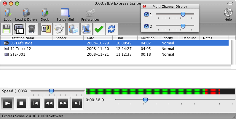 Express Scribe Transcription for Mac 5.26 software screenshot