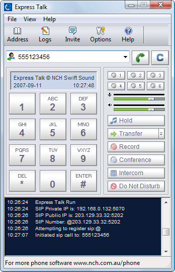 Express Talk VoIP Softphone 4.28 software screenshot