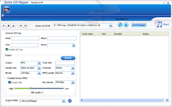 Extra CD Ripper 6.83 software screenshot