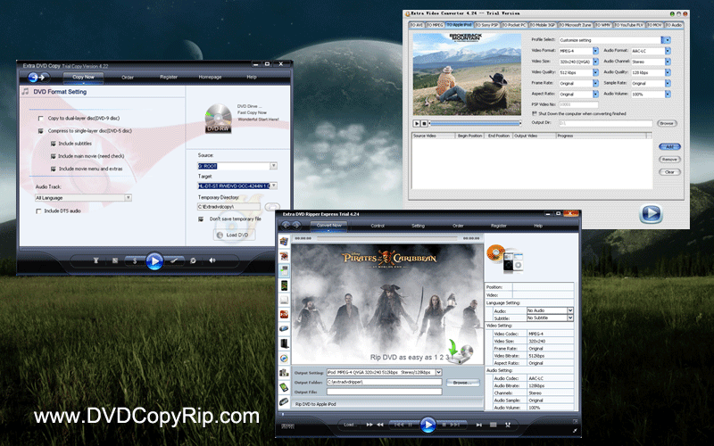 Extra DVD Copy Ripper + Video Converter 8.21 software screenshot