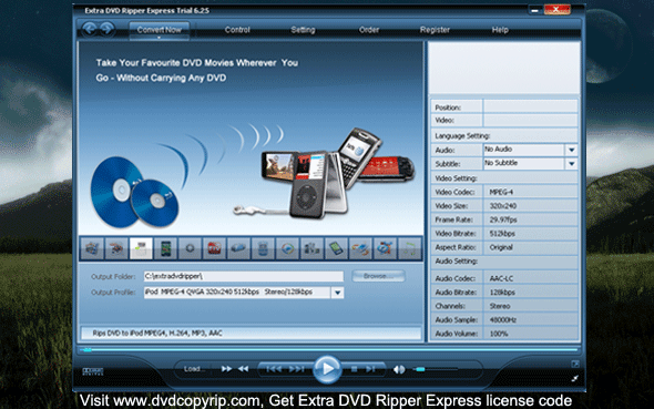 Extra DVD Ripper Express 8.21 software screenshot