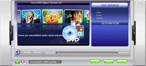 Extra DVD Ripper Professional 8.21 software screenshot