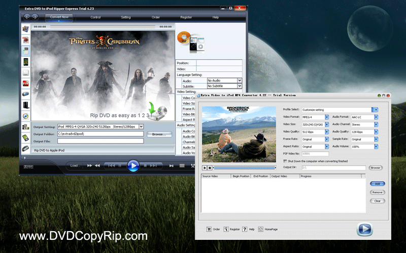 Extra DVD Video to iPod Converter 8.22 software screenshot