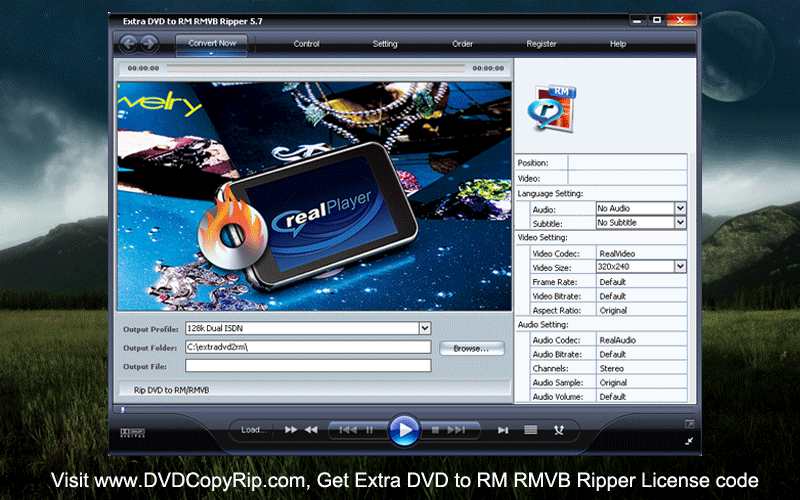 Extra DVD to RM RMVB Ripper 8.2 software screenshot