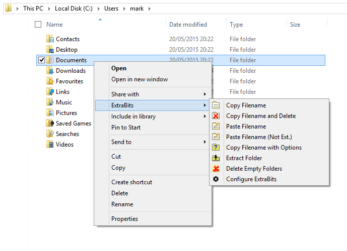 ExtraBits 1.7 software screenshot