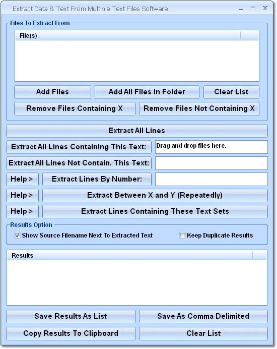 Extract Data & Text From Multiple Text Files Software 7.0 software screenshot