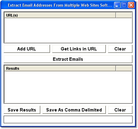 Extract Email Addresses From Multiple Web Sites Software 7.0 software screenshot
