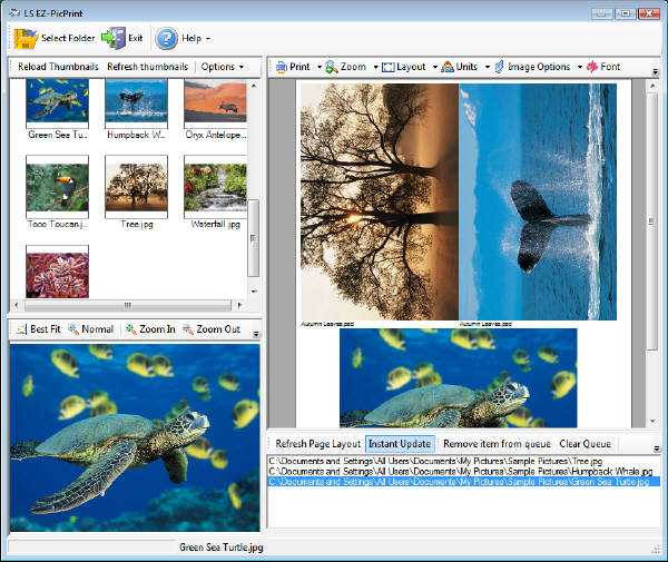 Ez-PicPrint 2.5 software screenshot