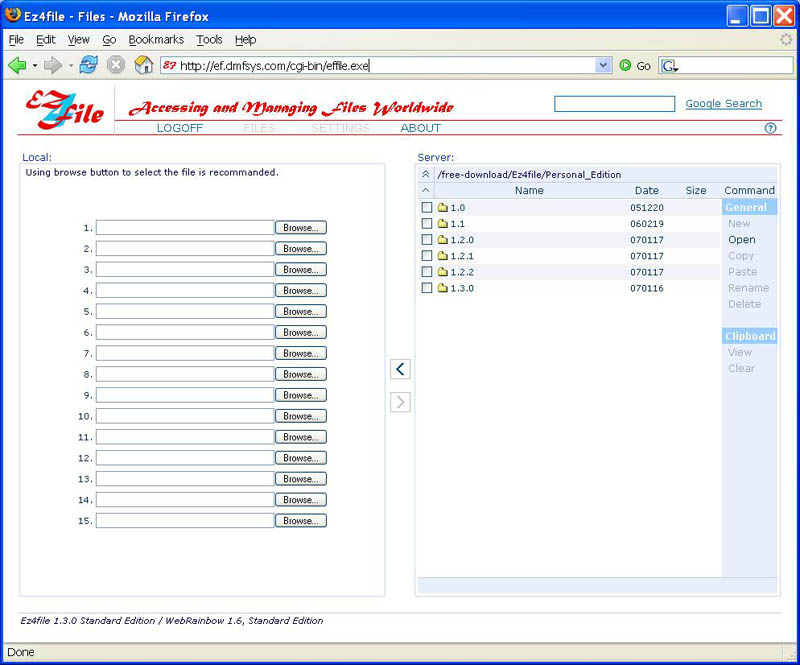 Ez4file (Standard Edition) 1.3.0 software screenshot