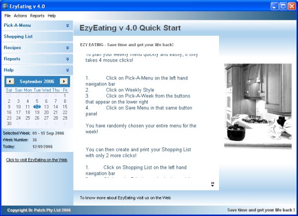 EzyEating 4.00.0026 software screenshot