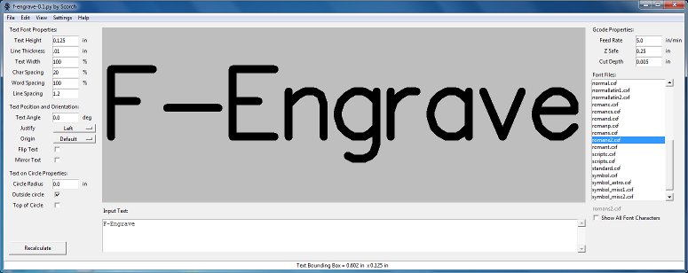 F-Engrave 1.60 software screenshot