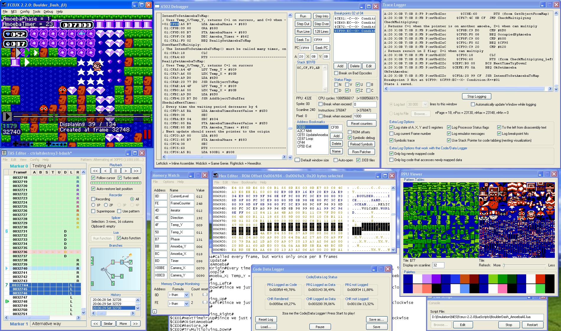 FCEUX 2.2.2 software screenshot