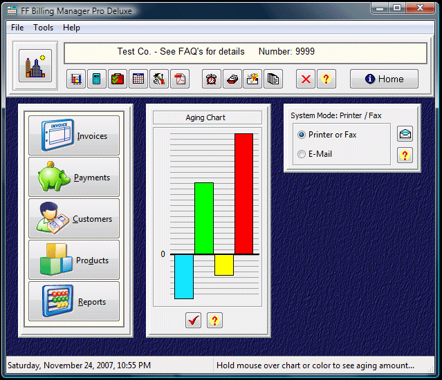 FF Billing Manager Pro Deluxe 4 software screenshot