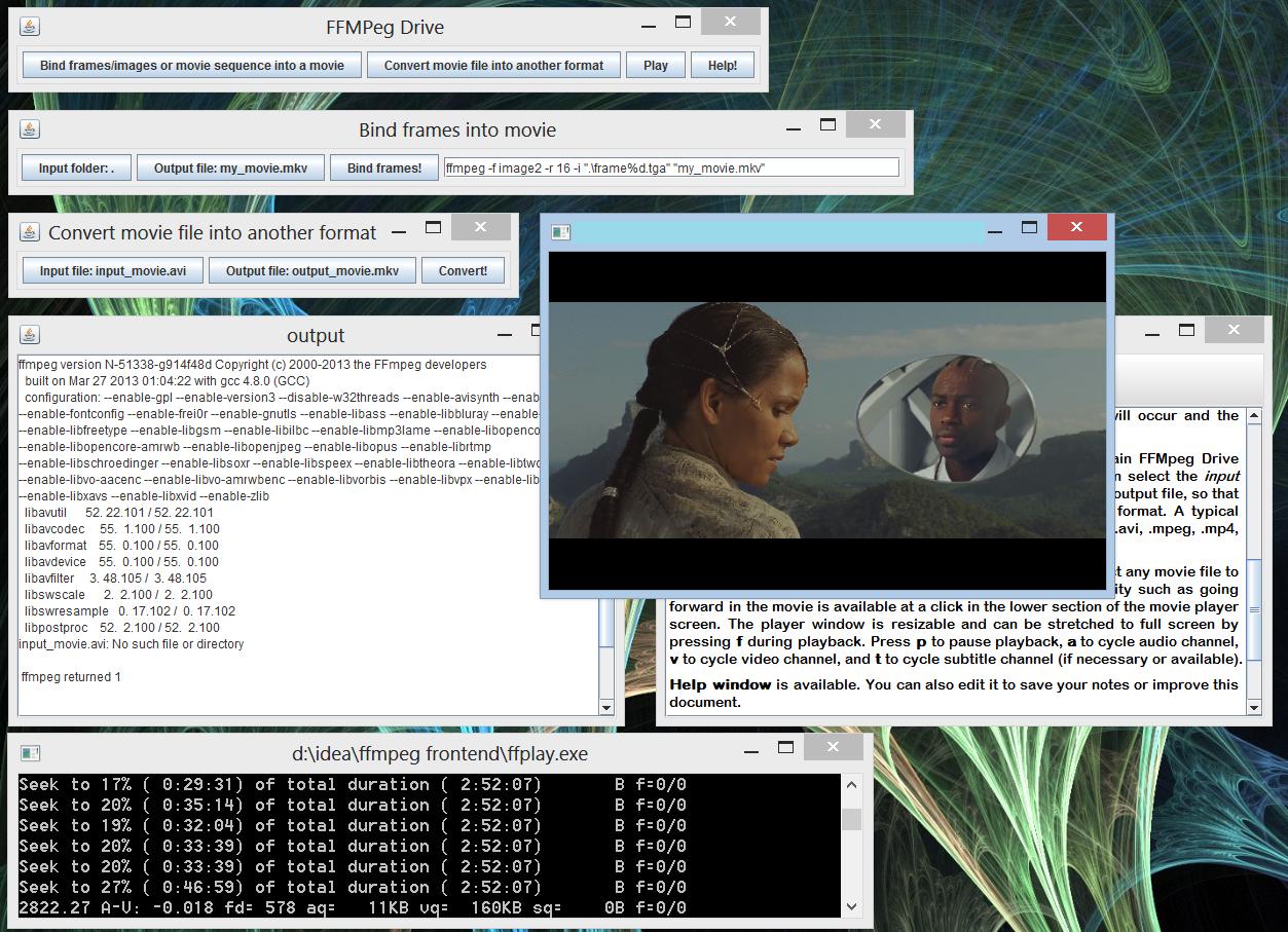 FFMpeg Drive 1.0 Alpha software screenshot