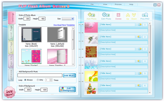 FLIP Flash Album Deluxe 1.7.1211.1 software screenshot